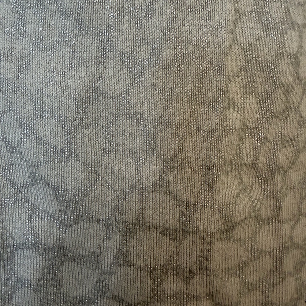 Y2k Cache Shimmer Silver Gray Patterned Long Slee… - image 3